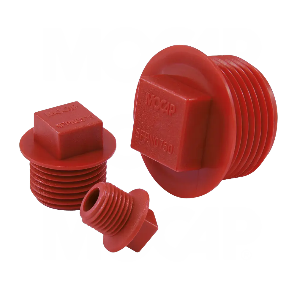 Tapones con Cabeza Cuadrada y Pestaña para Rosca NPT
